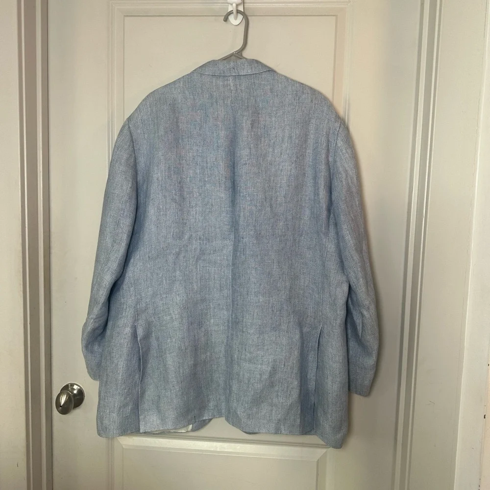 Ben Silver Charleston Linen Luxe Fabric Blue Quiet Luxury Blazer/ Sport Coat,51T